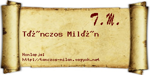 Tánczos Milán névjegykártya